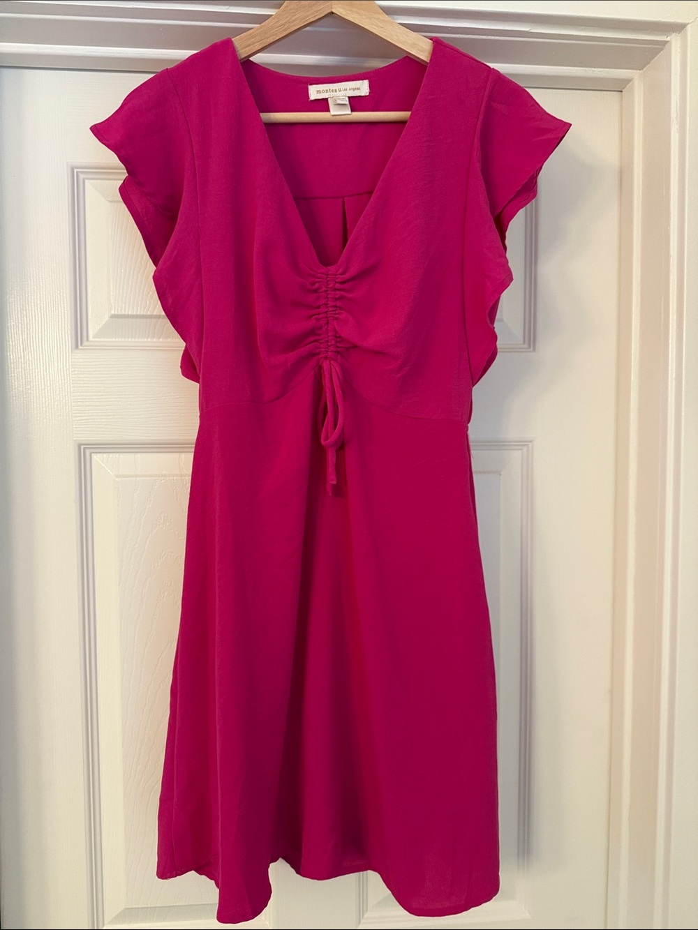 Monteau Los Angeles Hot Pink Knee Length Summer Dress Size Small